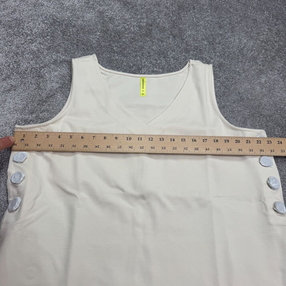 Betabrand Admiral Button Shift Dress Womens XL Ivory Sleeveless Pockets NWT - Picture 15 of 16